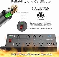 POWSAV 6 Ft WiFi Surge Protector with Smart Outlets & USB Ports — image 7