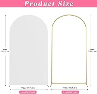 Putros 7.2ft Metal Arch Stand with White Spandex Cover — image 2