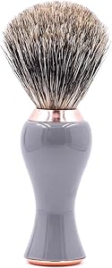 Parker 3-Band Pure Badger Shave Brush with Stand - Gray and Rose Gold Review