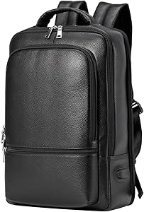 Genuine Leather Laptop Backpack for Men Women 15.6 Inch Review