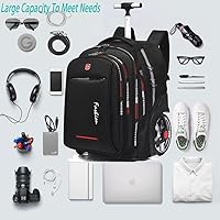 PISKGODSF 22-Inch Rolling Backpack with Wheels, 55L Capacity — image 3