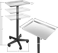 Saloniture Aluminum Salon Instrument Tray with Rolling Base — image 6