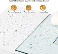 OmySalon Manicure Table Nail Desk with Glass Top & Wrist Rest, White — image 4