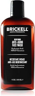 Brickell Men's Redefining Anti-Aging Face Wash, 4 oz