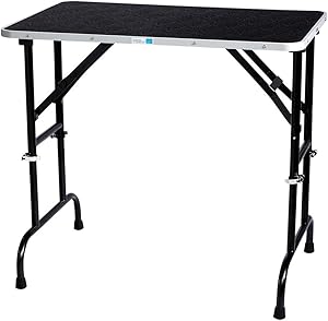 Master Equipment Adjustable Height Grooming Table, 42 x 24-Inch, Black