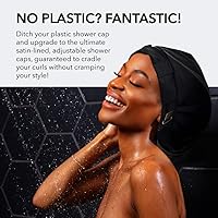 Hairbrella Luxurious Satin-Lined Adjustable Shower Cap (Black) — image 2