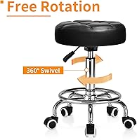 YEEZEE Rolling Stool PU Leather Round - Black1 — image 8