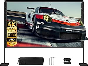 Queension 120-inch Outdoor Projector Screen with Stand Review