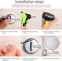 GURUN 8″ Wall Mounted Makeup Mirror with 10X Magnification — image 7