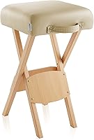 Saloniture Wood Folding Massage Stool, Cream — image 4