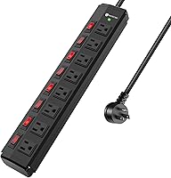 ANNQUAN 8 Outlet Power Strip with 8 Individual Switches — image 1