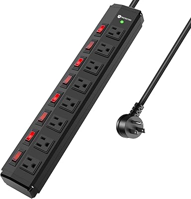 ANNQUAN 8 Outlet Power Strip with 8 Individual Switches