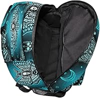 MNSRUU Teal School Backpack Butterfly Skull Blue College Knapsack Laptop Rucksack — image 6