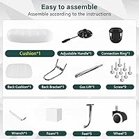 BFTOU White Square Swivel Stool with Backrest — image 7