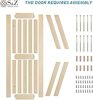 S&Z TOPHAND 30×80 in. Unfinished Barn Door with 5FT Sliding Hardware Kit — image 5