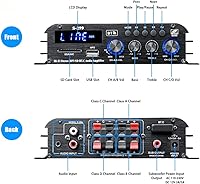 Romicta 4.1 Channel Bluetooth 5.0 Mini Audio Amplifier Receiver with Active Subwoofer Output — image 2