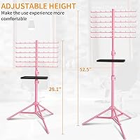 DUHARS 120-Peg Braiding Hair Rack with Tray and Adjustable Stand, Pink — image 4