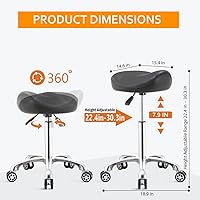 Nolasalon Saddle Stool Chair with Wheels — image 2