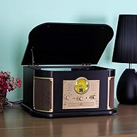 DLITIME All-in-One Vinyl Record Player 3-Speed Bluetooth Turntable — image 6