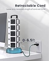 JACKYLED Power Strip Tower with 20 Outlets and 6 USB Ports — image 3