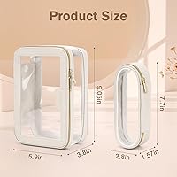 Soimeat Travel Clear Makeup Bag with Makeup Brush Bag - Off-White — image 6