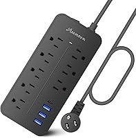 Asamoom 15FT Surge Protector Power Strip with USB-C — image 1