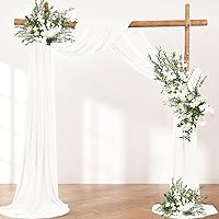 LINXTAR Ivory Wedding Arch Draping Fabric 2 Panels 30″ x 18FT — image 4