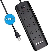 Dorggi 10FT 2 Prong Power Strip with 4 USB Ports — image 2