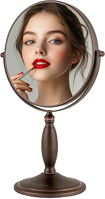 OVENTE 8" Tabletop Makeup Mirror with 1X/7X Magnification