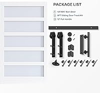 EaseLife 48″ x 84″ Glass Barn Door with 8FT Sliding Hardware Kit — image 7