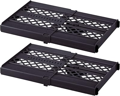 LockerMate Adjust-A-Shelf Locker Shelf, Black, 2-Pack