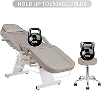 V VDLONSY Tattoo Chair with Adjustable Backrest and Hydraulic Stool, Gray — image 3