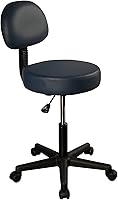 Master Massage Pneumatic Hydraulic Rolling Stool with Backrest, Black — image 4