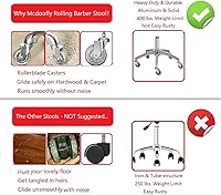 McDooFly Rolling Salon Stool Chair with Back Support — image 8