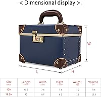 urecity Vintage Makeup Train Case, Navy Blue — image 6