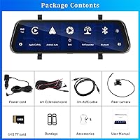 AMprime RM 9.66-inch Mirror Dash Cam with Wireless CarPlay & Android Auto — image 8