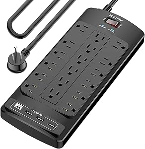 POWSAV 18 Outlets Surge Protector Power Strip with 4 USB Ports Review