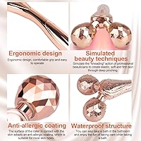 ORCLEENA 3D Face Roller Metal Facial Massager Rose Gold — image 3