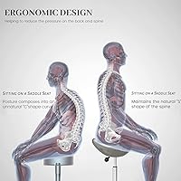 LIMKOMES Saddle Stool with Wheels, Grey — image 7