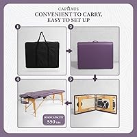 CAPHAUS 84 Inch Memory Foam Massage Table, Purple — image 3