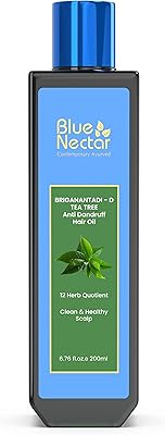 Blue Nectar Anti Dandruff Hair Oil with Neem & Tea Tree, 6.76oz