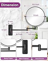 DECLUTTR 9-Inch Wall Mounted Makeup Mirror, 1X/20X Magnification, Black — image 3