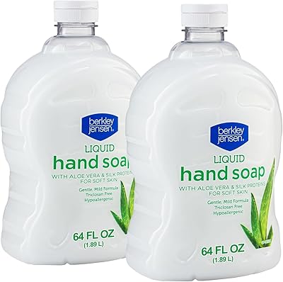 Berkley Jensen Hand Soap Refills, Aloe Vera & Silk Protein, 64oz (Pack of 2)
