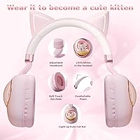 Xmenha MS-B4 Pink Cat Ear Headphones — image 6