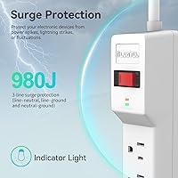 PLUGTUL Surge Protector 20FT, 7 Outlets — image 4