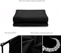 HMTFOTO 10x12ft Black Muslin Photography Backdrop — image 7