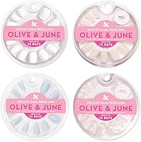 Olive & June Instant Mani Press On Nails (Glue) - 42 Fake Nails, HD Crisp White — image 1