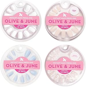 Olive & June Instant Mani Press On Nails (Glue) - 42 Fake Nails, HD Crisp White Review