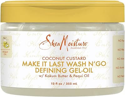 SheaMoisture Coconut Custard Make It Last Wash N Go Defining Gel Oil 12oz