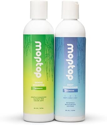 MopTop Moisturizing Curly Hair Shampoo and Conditioner Set